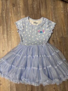 Disney Light Blue Stitch Tulle Tiered Dress size 6/7